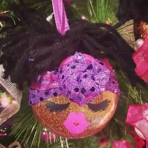purple wrapdolled up ornament