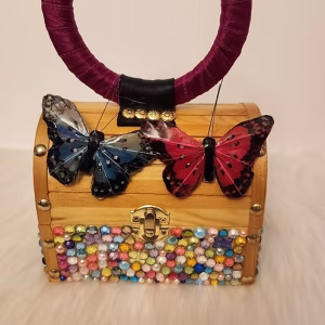butterfly wooden bag